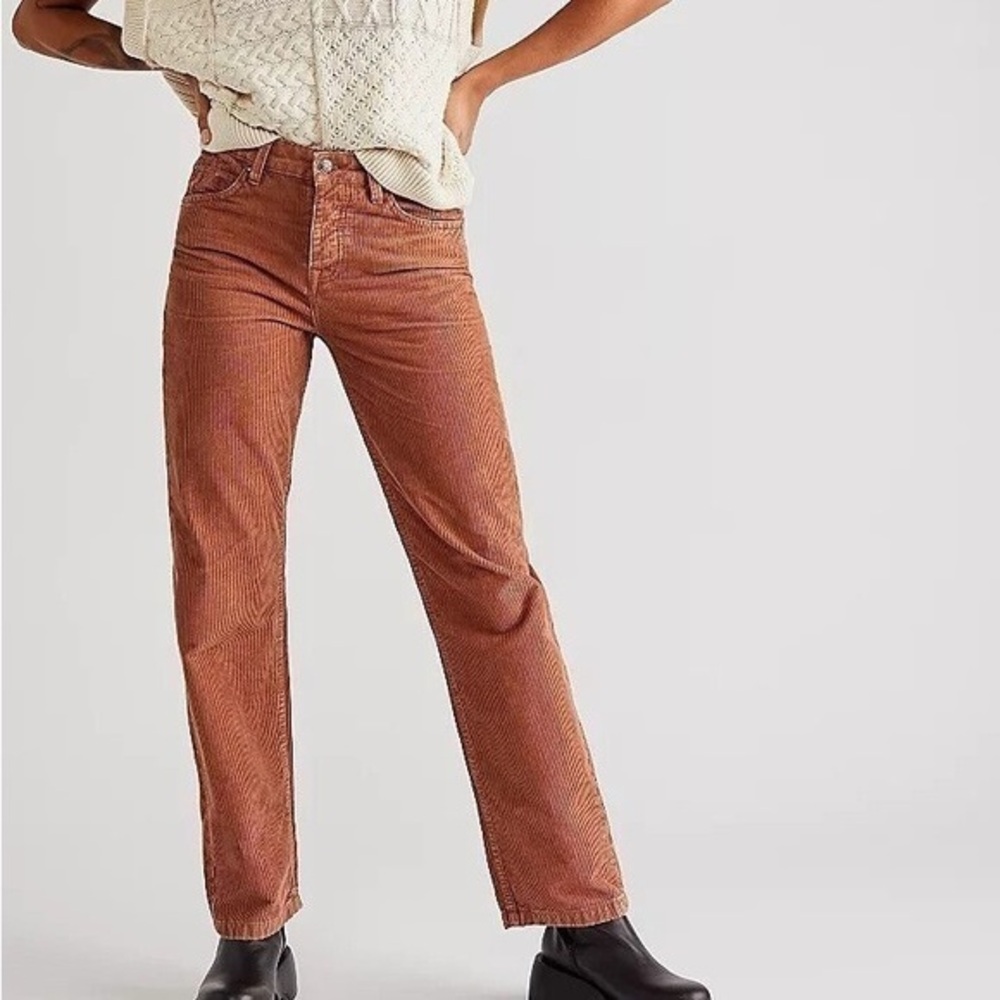 Free People Pax Slim Cord Boyfriend Jeans NWOT